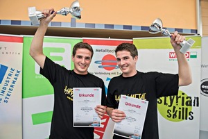  <div class="bildtext">Die Zwillingsbrüder Franz (l.) und Johannes Kalß gewannen bei den SkillsAustria Gold und Silber.</div> 