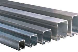  Stahl- und Aluminiumprofile für freitragende Schiebetore. 
