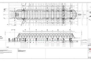  The drawing of the Eurogare at Mons: Topview (up) and lateral view (down).Der Eurogare in Mons in der Planung: Draufsicht (oben) und seitliche Ansicht (unten). 
