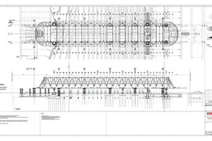  The drawing of the Eurogare at Mons: Topview (up) and lateral view (down).Der Eurogare in Mons in der Planung: Draufsicht (oben) und seitliche Ansicht (unten). 