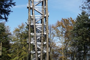  Turm- und Treppenkonstruktion bestehen aus 65 Kubikmeter Holz und 39 Tonnen Stahl.  