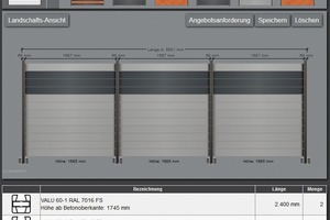  Mit dem Valu-Online-Konfigurator kann der Kunde die gewünschte Konstruktion konfigurieren. 