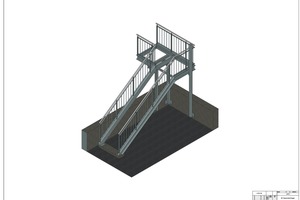  In 3D: Die Feuerschutztreppe am Müller-Drogeriemarkt in Fulda als fotorealistische Darstellung/Rendering. 