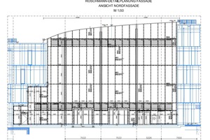  Planansicht der Nordfassade der Marburger Philipps-Universität. 