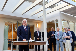  Bundespräsident Frank-Walter Steinmeier eröffnete im Jahr 2018 das fortan als Stipendiatenresidenz genutzte „Thomas Mann House“. 