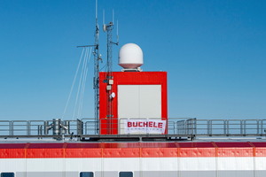  Auf dem Dach der Neumayer-Station III hält die Buchele-Sonderkonstruktion einer Windlast von bis zu 63 Metern pro Sekunde und Temperaturen bis -40 Grad Celsius stand. 