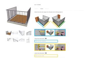  Auf der Webseite geländerXpress.de lassen sich Staketengeländer individuell konfigurieren und zum Fixpreis bestellen. 