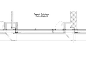  Horizontalschnitt Fassade, Bettenhaus, o.M. 