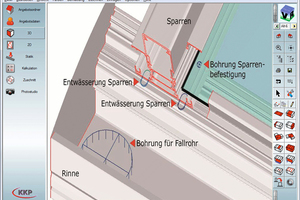  3D-Darstellung von Profildetails mit der KKP-Software. 