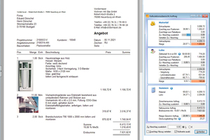  Aus der Kalkulationsübersicht lassen sich sowohl Angebote erstellen als auch Bestelllisten für den Einkauf beziehungsweise Materiallisten vom Technischen Büro. 