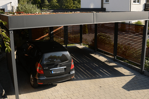  Ein Carport mit Gründach heizt sich weniger auf und bietet ein Refugium für Insekten. Mit diesem Mehrwert steigt der Preis deutlich. 