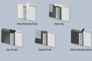  Das Baukastensystem BR+ für flächenbündige Türen mit Rollenbändern ist für alle Rahmenmaterialien geeignet. 