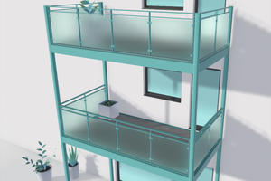  Der 3D Konfigurator ermöglicht eine Visualisierung von Balkonanlagen vorab. 