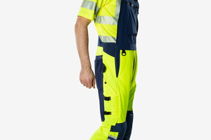  Die Kollektion Stiby bietet Warnschutzkleidung aus recy­celtem Material. 