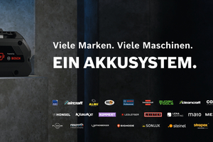  Mit am Messestand von Bosch ist die AmpShare-Allianz mit dem herstellerübergreifenden Akku-System. 