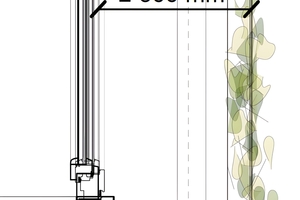  Zu Bauteilen aus brennbaren Baustoffen, wie horizontal auskragende Holzdachstühle, ist ein Abstand von 500&nbsp;mm einzuhalten. 