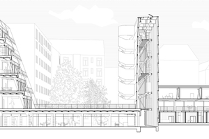  Das RZW-Reparaturzentrum in Wien in der Schnittperspektive. 