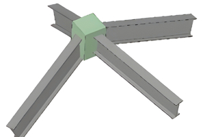  Komplexitätsgrad 3: Vom 3-D-Knoten aus verlaufen die Stäbe in unterschiedliche Richtungen (3D).  