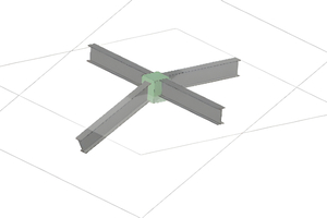  Komplexitätsgrad 2: Vom 3-D-Knoten aus verlaufen Stäbe in zwei Ebenen. 