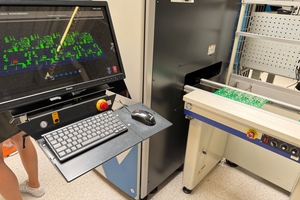  Nur die Basisplatten der Platinen werden zugekauft, die Komponenten werden bei GYS auf die Platten gelötet. Bis die Platinen eingebaut werden, durchläuft jede drei Tests. 