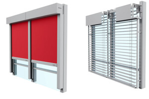 Die Führungsschienen der Warema Markisen werden optischer Bestandteil der Pfosten-Riegel-Fassade. Der Raffstore sitzt jetzt noch näher an der Fassade, was zu einem harmonischeren Erscheinungsbild führt. 
