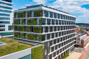  Die Begrünung von Fassaden kann zur klimafreundlichen Gebäudehülle beitragen. 