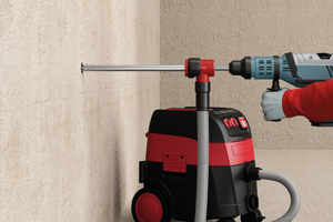  Durch den Einsatz des Hohlbohrers FHD II erübrigen sich die Bohrlochreinigung und das Säubern der Baustelle. 