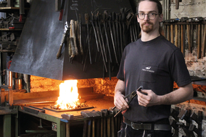  Pascal Reichert in seiner Werkstatt in Düsseldorf. 