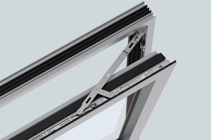  Der ALU XT lässt sich durch selbstpositionierende, einschwenkbare Beschlagbauteile mit einfacher Sicherung und einer flexiblen Montagereihenfolge effizient einbauen. 