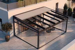  Ein Glas-Schiebe-Dach ist die neueste Variante im Prtfolio von TS Aluminium. Aber Lamellendächer lassen sich auch mit Glasscheiben kombinieren. 