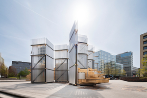  Die im Architekturfestival eingesetzten Aluminiumprofile wurden nach dem sortenreinen Rückbau in den Produktionskreislauf zurückgeführt. 