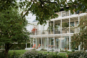  22 Stahlstützen sorgen für Veranda, Balkone und Wintergarten an diesem Wohnhaus in St. Gallen. 