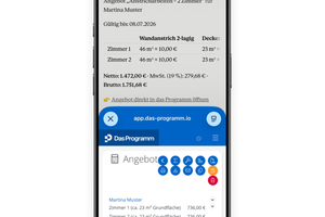  Mit der mobilen Anwendung der KI-Tools lassen sich auf dem Smartphone Angebote erstellen. 