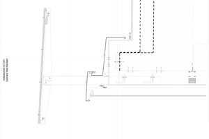  Vertikalschnitt: Dachrand der Westfassade. 