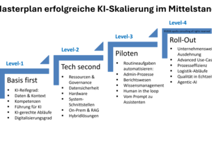  Ein Masterplan gegliedert in vier Stufen ist die Empfehlung der Beratung apollo consulting. 