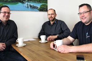  Das Kazi Unternehmertrio in Bern: Thomas Schmitt, Mathias Hächler und Andreas Fischer (v.l.n.r.). 