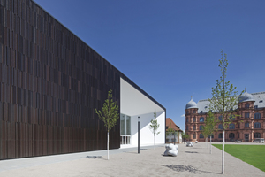  Der Multimediakomplex MUT der Hochschule für Musik in Karlsruhe wurde von Architekten.3P entworfen. 