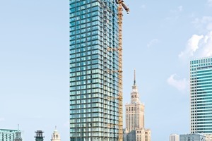  Die FKN Gruppe testete die Vorhangfassadenkonstruktionen für den Cosmopolitan Tower in Warschau im Technologiezentrum - es handelt sich um das derzeit höchste Wohnhaus Europas 