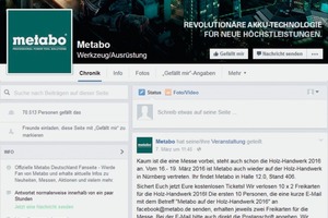  Metabo macht vor, wie sich mit Kunden über Facebook kommunizieren lässt. 