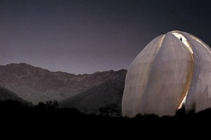  Der Entwurf zeigt wie der Bahá’í Temple in Santiago de Chile nach Fertigstellung 2015 aussehen wird 