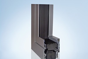  Passivhauszertifiziertes Profil aus Aluminium mit Wärmeblock aus Polyurethan 
