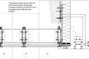  Horizontalschnitt der Fassade/Skybar. 