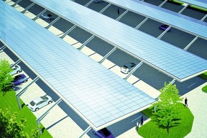  Creotecc produziert großflächige Carports mit Solaranlage. 