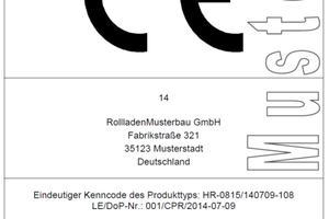  Muster CE-Zeichen Rollladen 