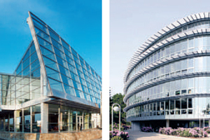  Zwei moderne Gebäudehüllen mit dem energieeffizienten Fassadensystem Foppe RP50+SI 