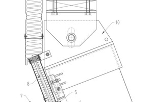  Oberes Anschlussdetail der südlichen Glasfinnenfassade. 