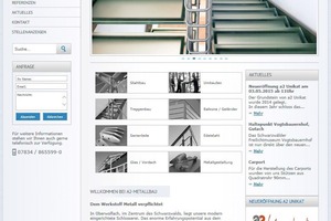  Ein Blick in die Homepage der A2 Metallbau. 