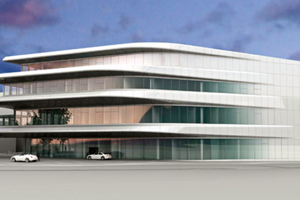  Die Ansicht Süd und Süd-Ost des neuen Zentrums für Silicatforschung in Würzburg (Entwurf) 