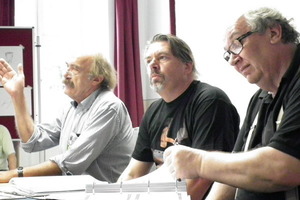 Leiter der Diskussion zur DIN EN 1090 (v.l.n.r.): Josef Moos, Uwe Weber und Cees Pronk 