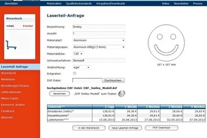  Das Erstellen des Auftrags und die Kalkulation erfolgt über das Internetportal 